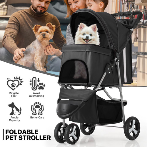 Black foldable dog - black,
