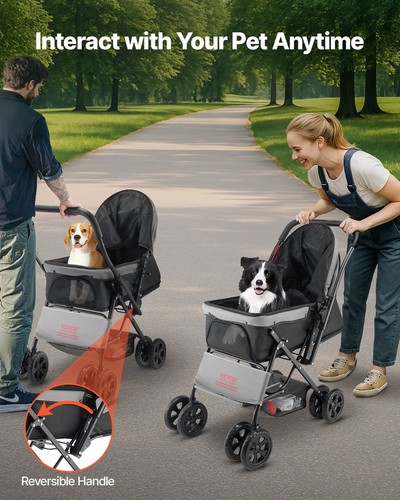 Pet stroller foldable - pet, wheels